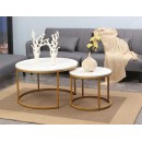 Комплект SIGNAL DION (2 стола журнальных) белый мрамор/золотой